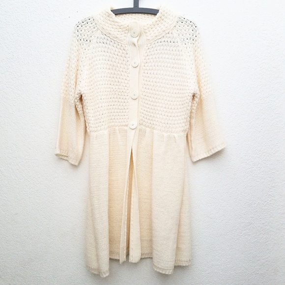 Willi Smith Sweaters - Willi Smith Cream Long Knit Sweater
